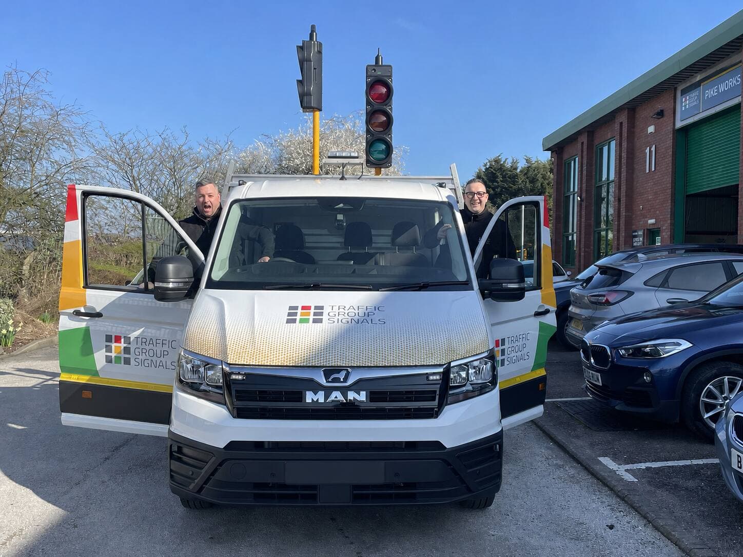 Traffic Group Signals MAN vehicle with integrated temporary traffic lights